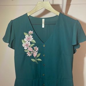 Xhilaration Emerald Green Tea Dress